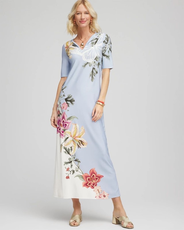 Floral Short Sleeved Maxi Dress - image 1